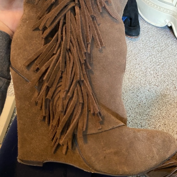 Brown Fringe Boots - Picture 2 of 4